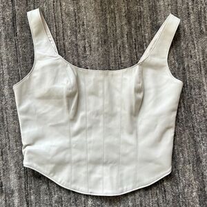 Abercrombie Vegan Leather Corset Crop Top S